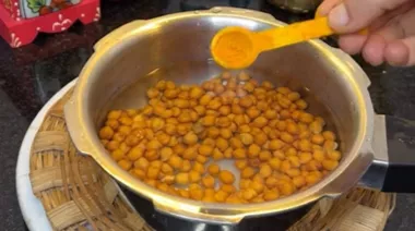 South Indian black chickpea and yam curry topped with crunchy roasted coconut 1